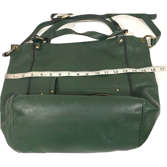 Innue Green Leather Purse Crossbody Shoulder Bag Convertible Made In Italy - Picture 7 of 9